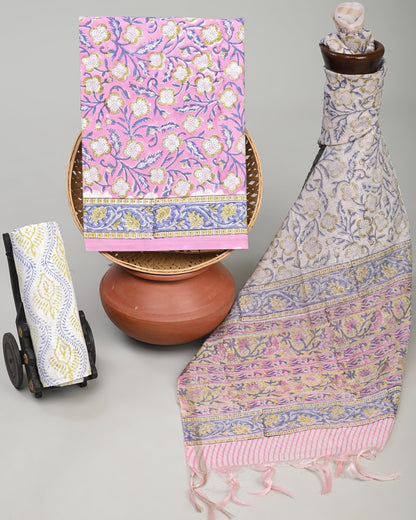 Cotton Suit with Chanderi Dupatta