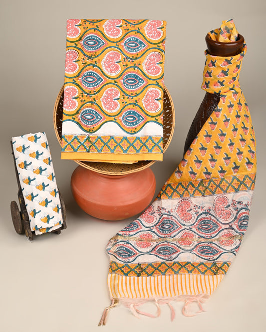 Cotton Suit with Chanderi Dupatta