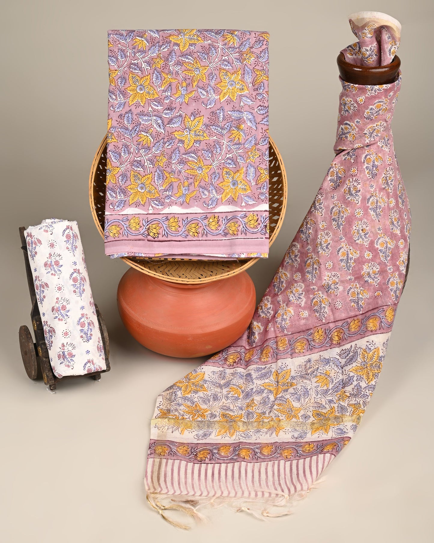 Cotton Suit with Chanderi Dupatta