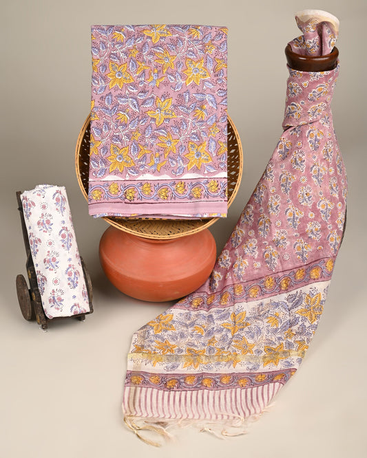 Cotton Suit with Chanderi Dupatta