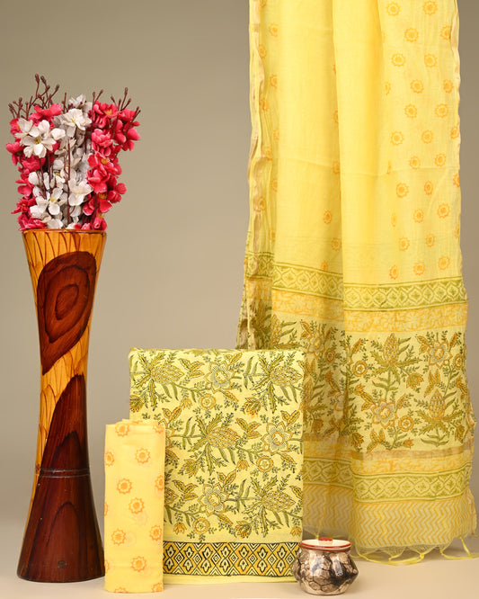 Cotton Suit with Chanderi Dupatta
