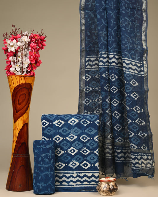 Cotton Suit with Chanderi Dupatta