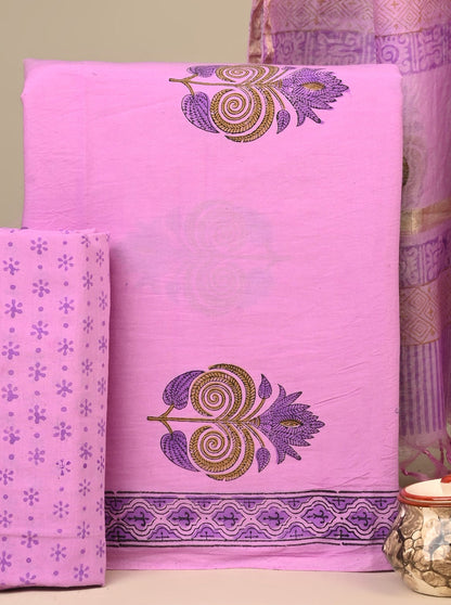 Cotton Suit with Chanderi Dupatta