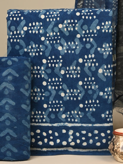 Cotton Suit with Chanderi Dupatta