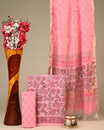Cotton Suit with Chanderi Dupatta