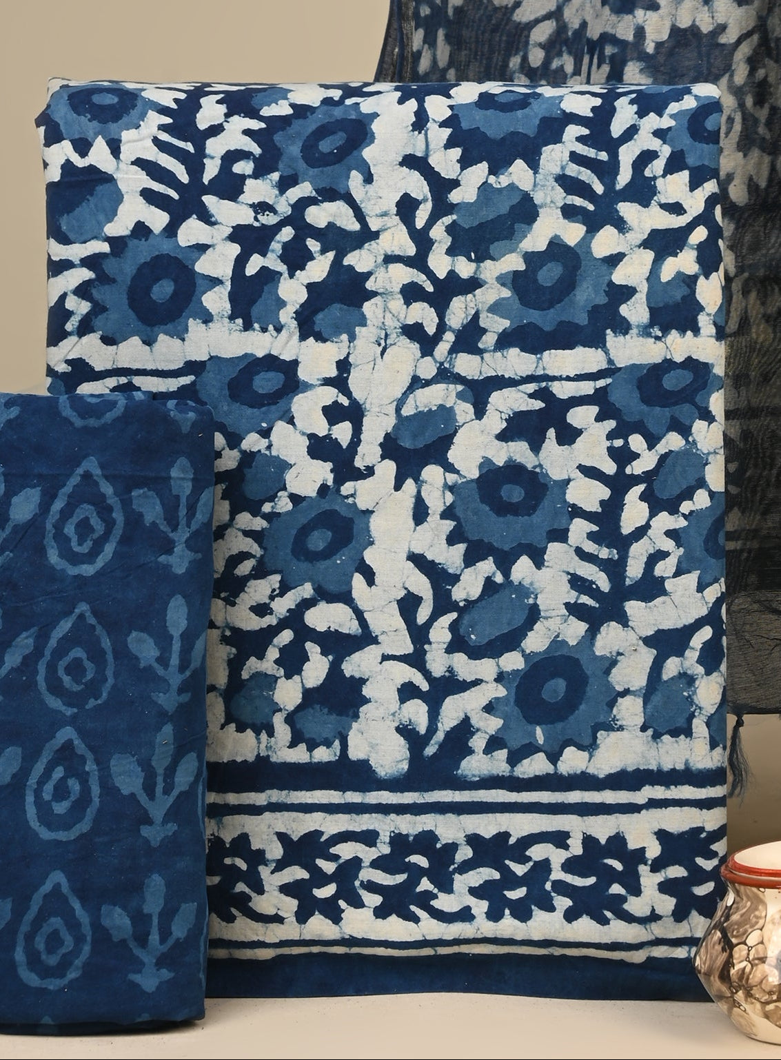 Cotton Suit with Chanderi Dupatta