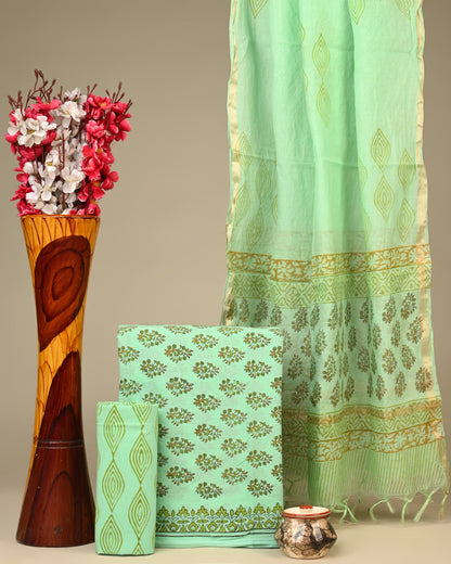 Cotton Suit with Chanderi Dupatta