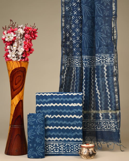 Cotton Suit with Chanderi Dupatta