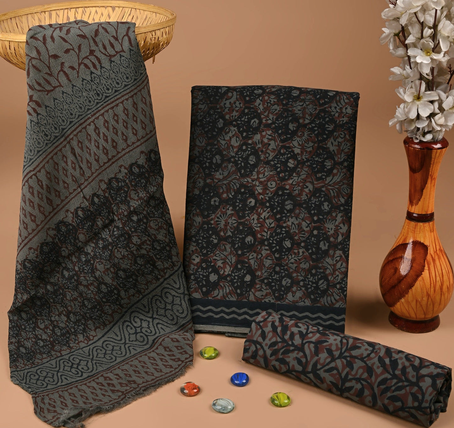 Cotton Suit with Chiffon Dupatta