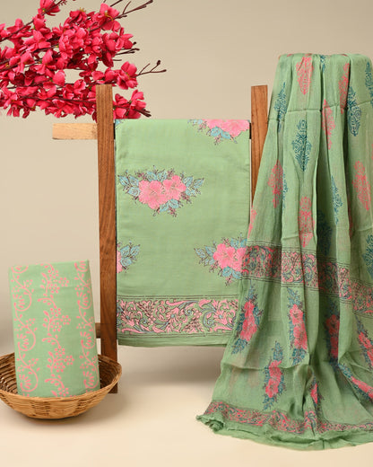 Cotton Suit with Chiffon Dupatta