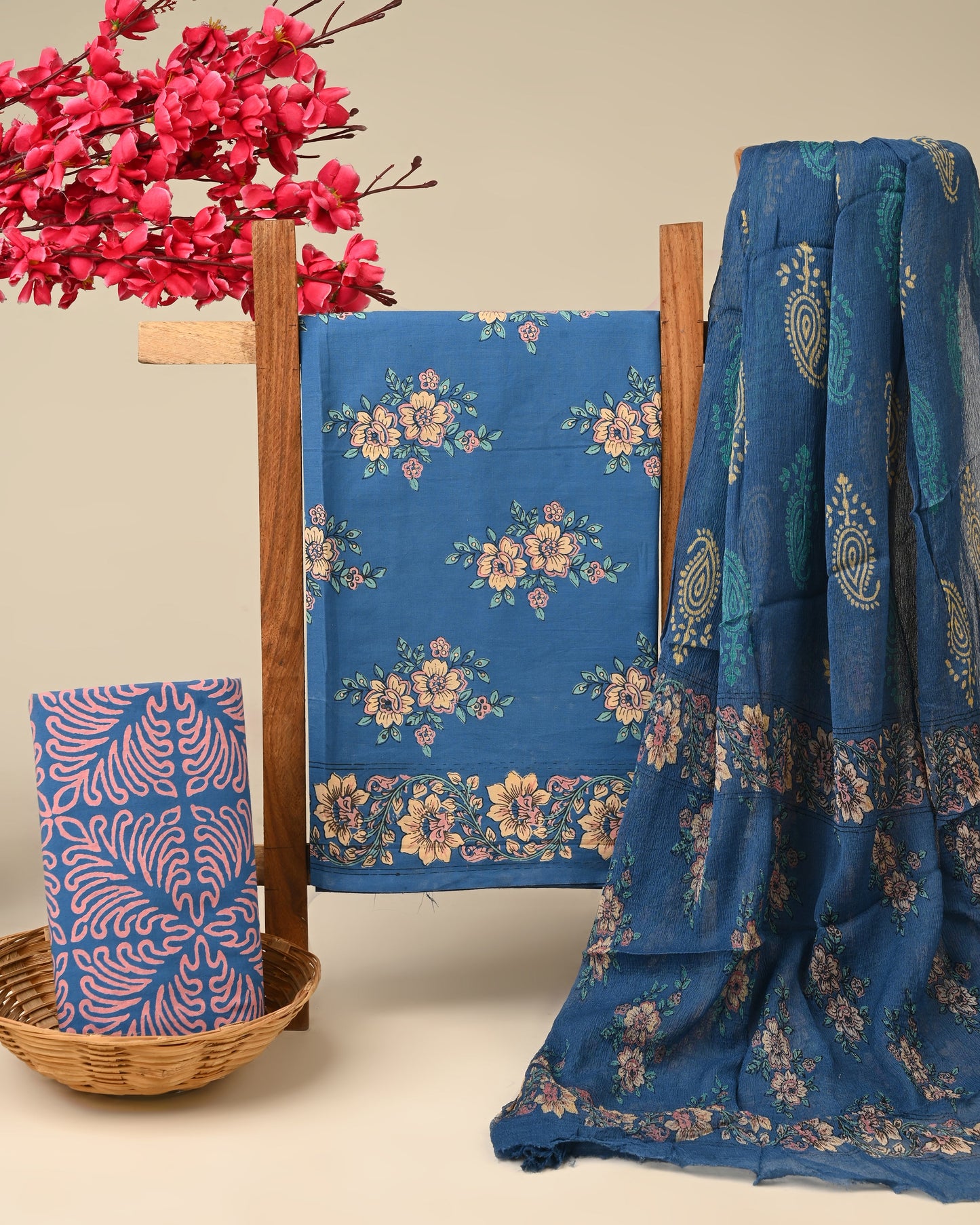 Cotton Suit with Chiffon Dupatta