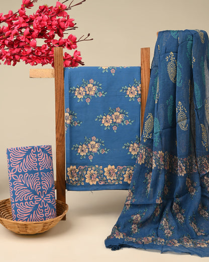 Cotton Suit with Chiffon Dupatta