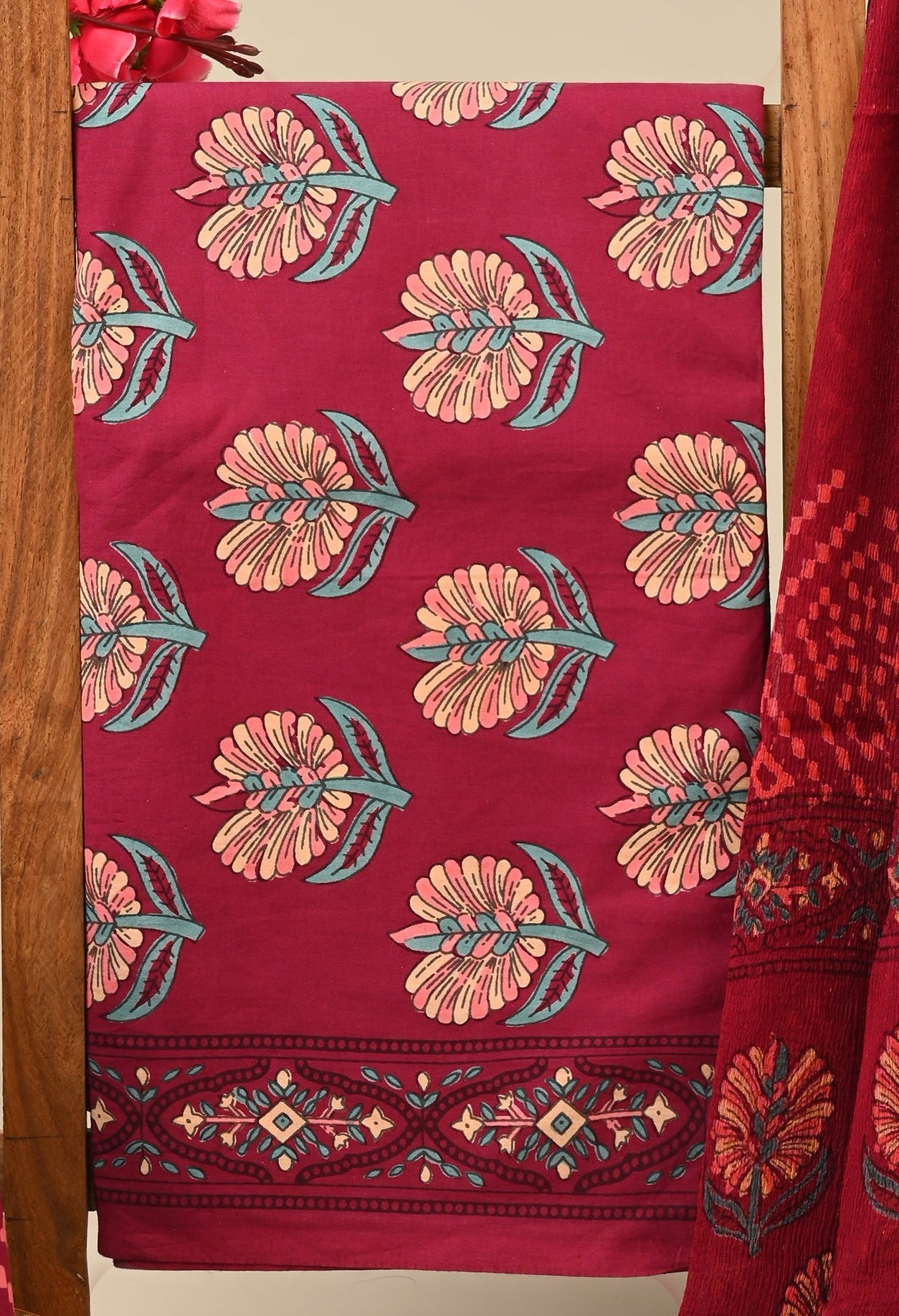 Cotton Suit with Chiffon Dupatta