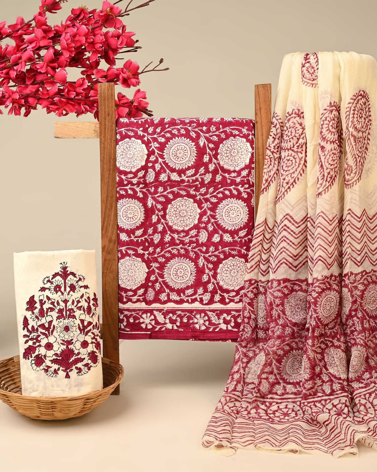 Cotton Suit with Chiffon Dupatta