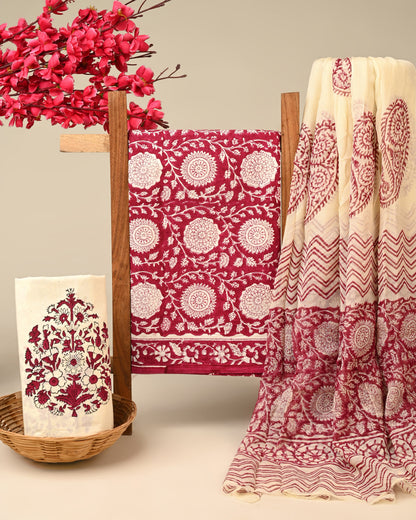 Cotton Suit with Chiffon Dupatta