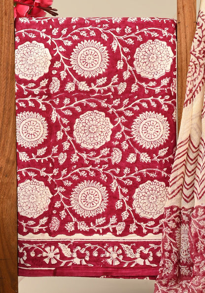 Cotton Suit with Chiffon Dupatta