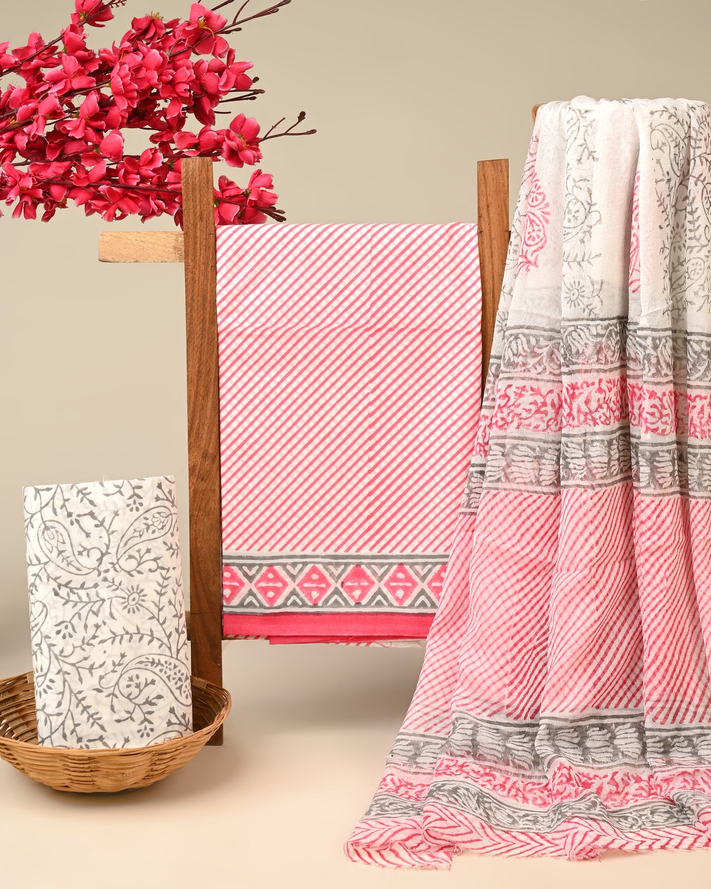 Cotton Suit with Chiffon Dupatta