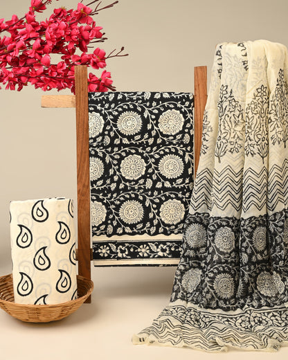 Cotton Suit with Chiffon Dupatta
