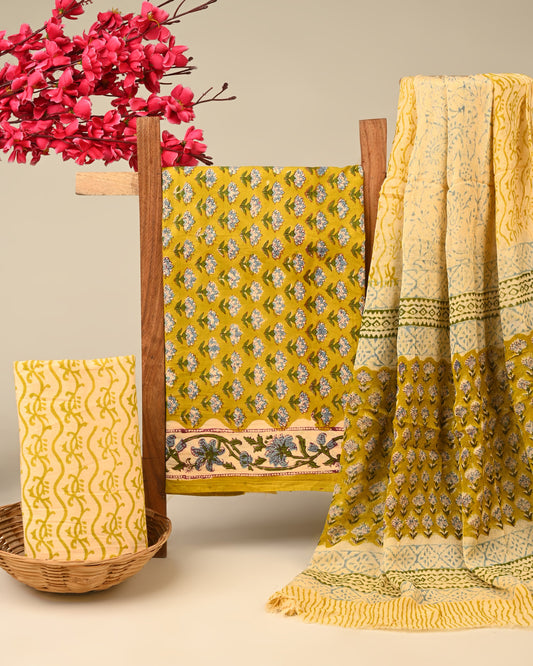 Cotton Suit with Chiffon Dupatta
