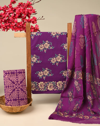 Cotton Suit with Chiffon Dupatta