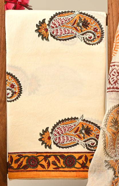 Cotton Suit with Chiffon Dupatta