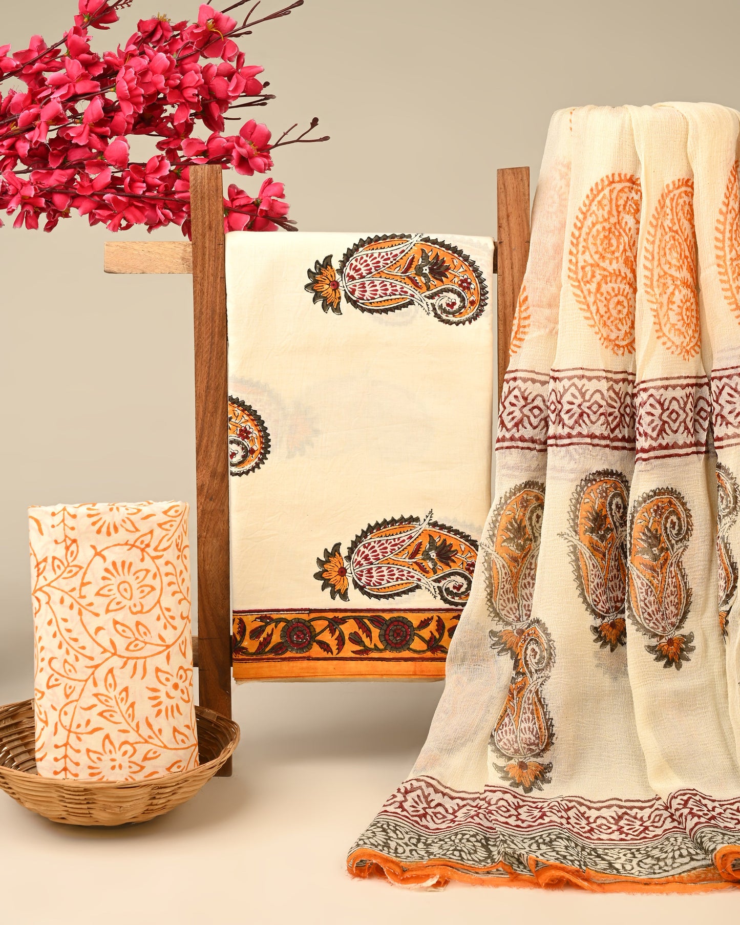 Cotton Suit with Chiffon Dupatta
