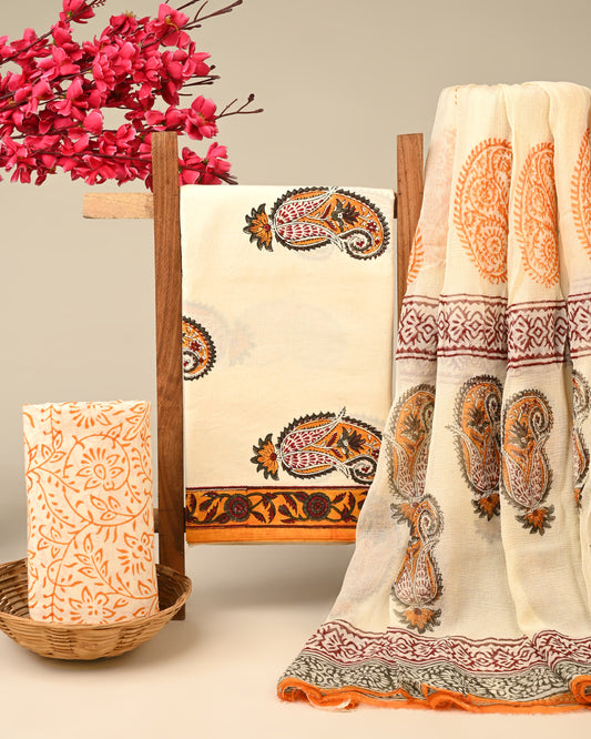 Cotton Suit with Chiffon Dupatta