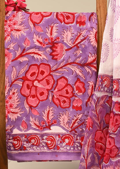 Cotton Suit with Chiffon Dupatta