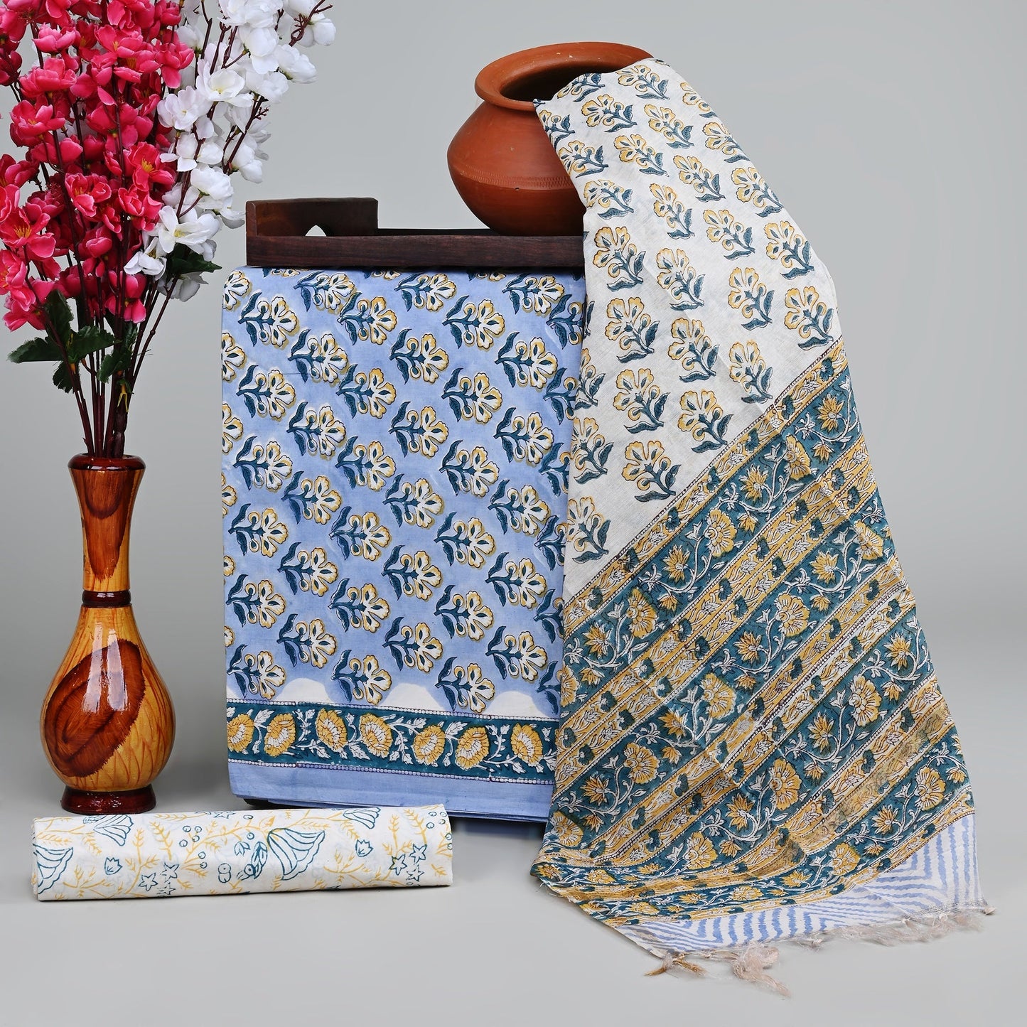 Cotton Suit with Chanderi Dupatta