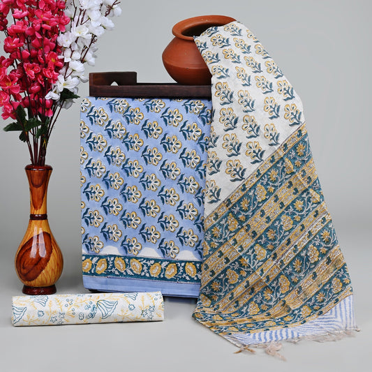 Cotton Suit with Chanderi Dupatta