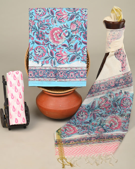 Cotton Suit with Chanderi Dupatta
