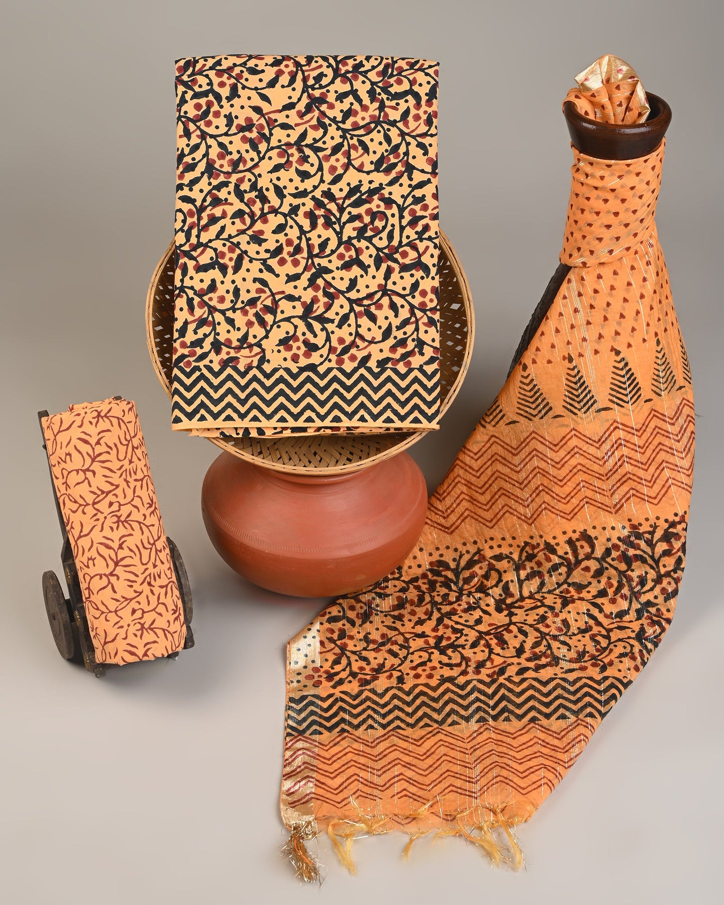 Cotton Suit with Chanderi Dupatta