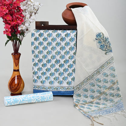 Cotton Suit with Chanderi Dupatta
