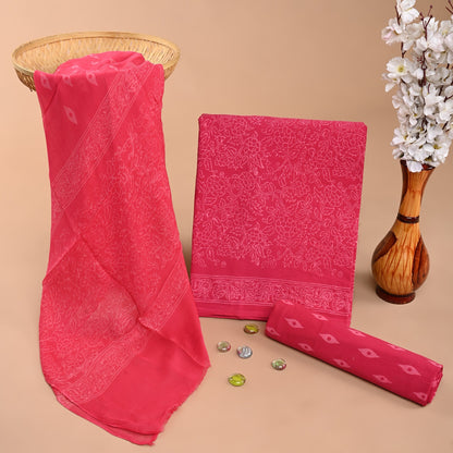 Cotton Suit with Chiffon Dupatta