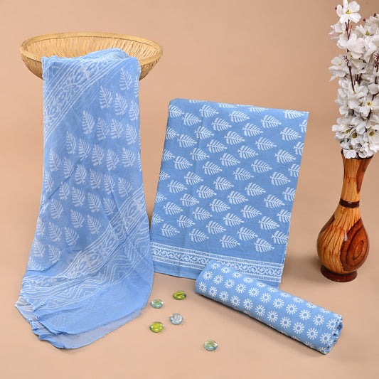 Cotton Suit with Chiffon Dupatta