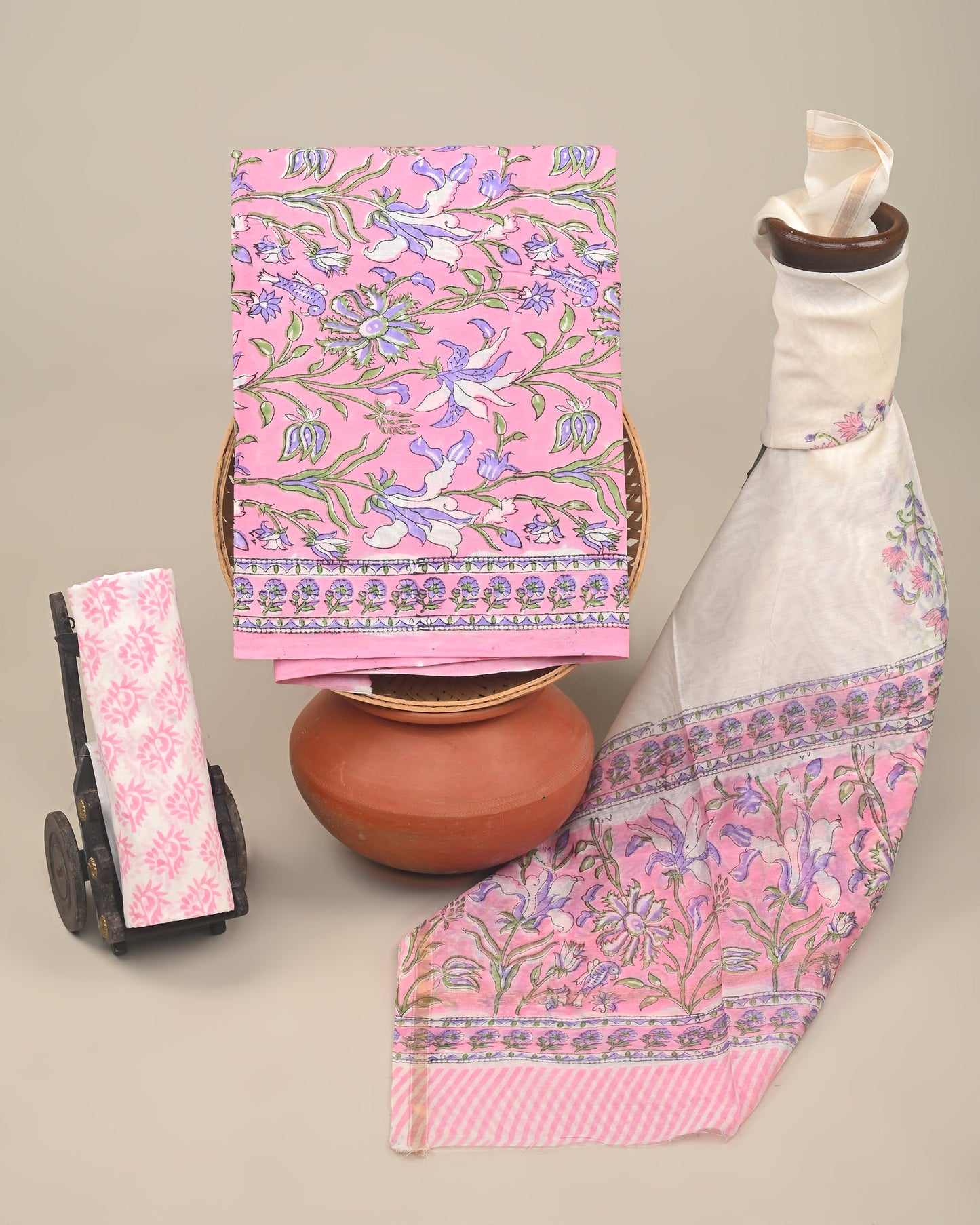 Cotton Suit with Chanderi Dupatta