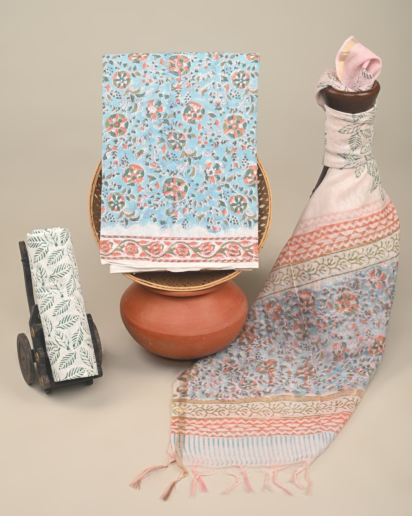 Cotton Suit with Chanderi Dupatta