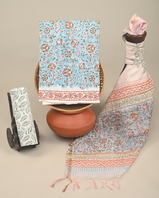 Cotton Suit with Chanderi Dupatta