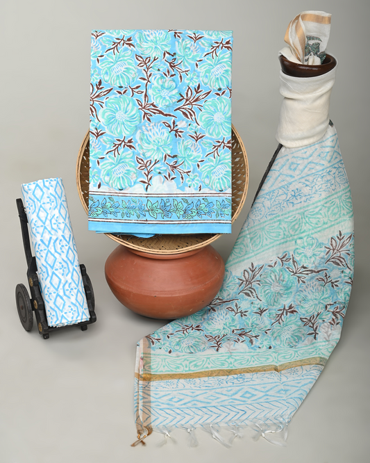 Cotton Suit with Chanderi Dupatta