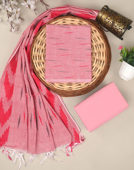 Pink Print Ikkat Suit