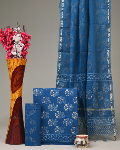 Cotton Suit with Chanderi Dupatta