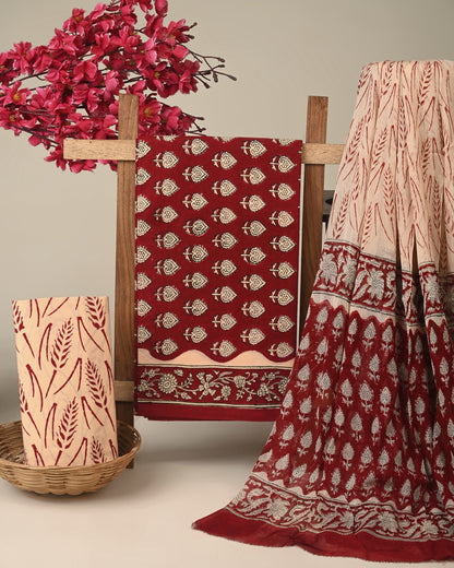 Cotton Suit with Chiffon Dupatta
