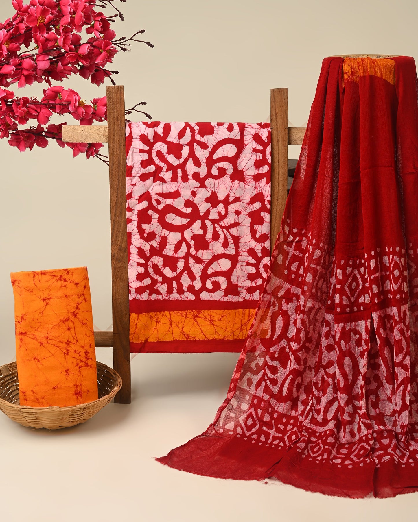 Cotton Suit with Chiffon Dupatta