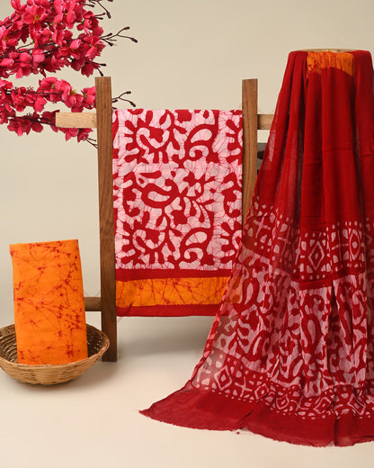 Cotton Suit with Chiffon Dupatta