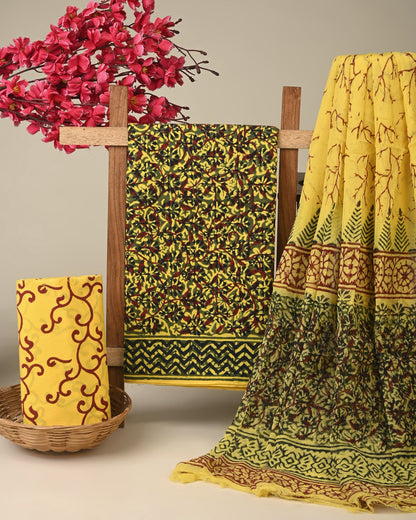 Cotton Suit with Chiffon Dupatta