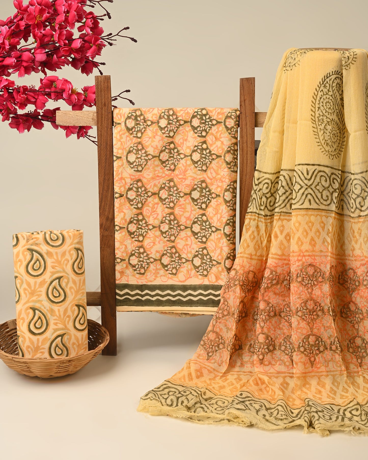 Cotton Suit with Chiffon Dupatta