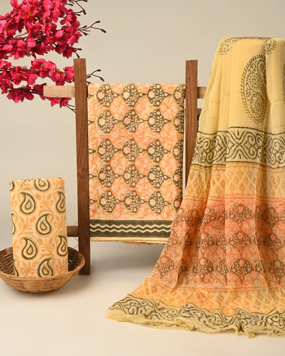 Cotton Suit with Chiffon Dupatta