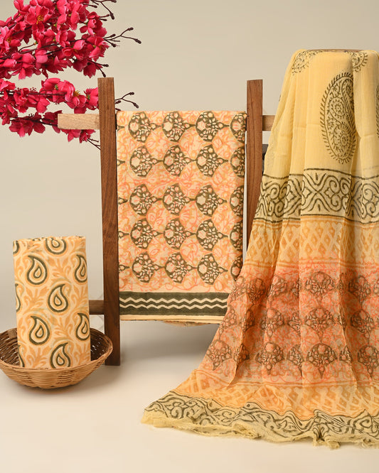 Cotton Suit with Chiffon Dupatta