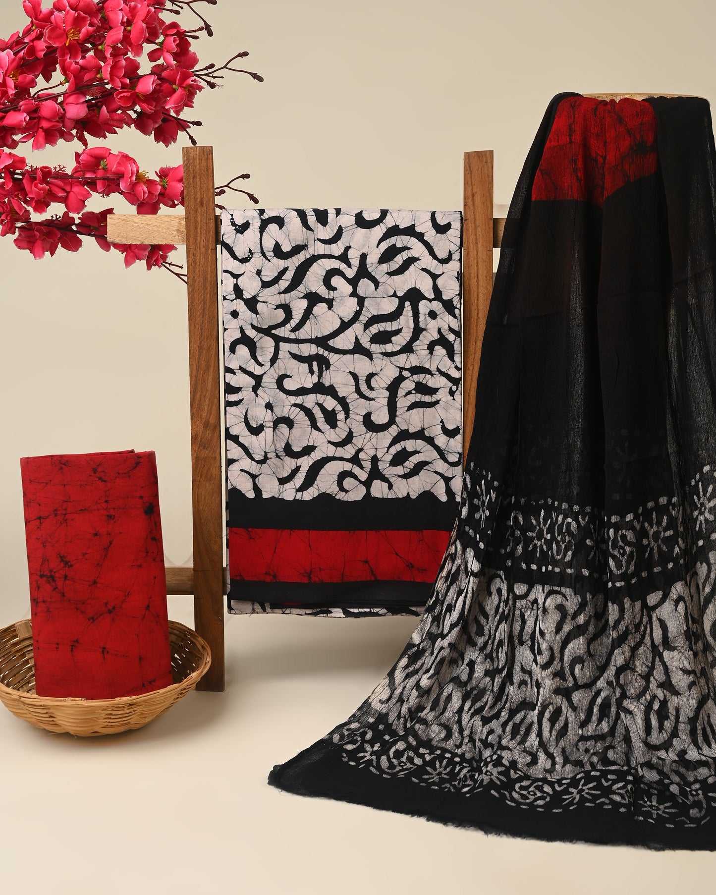 Cotton Suit with Chiffon Dupatta