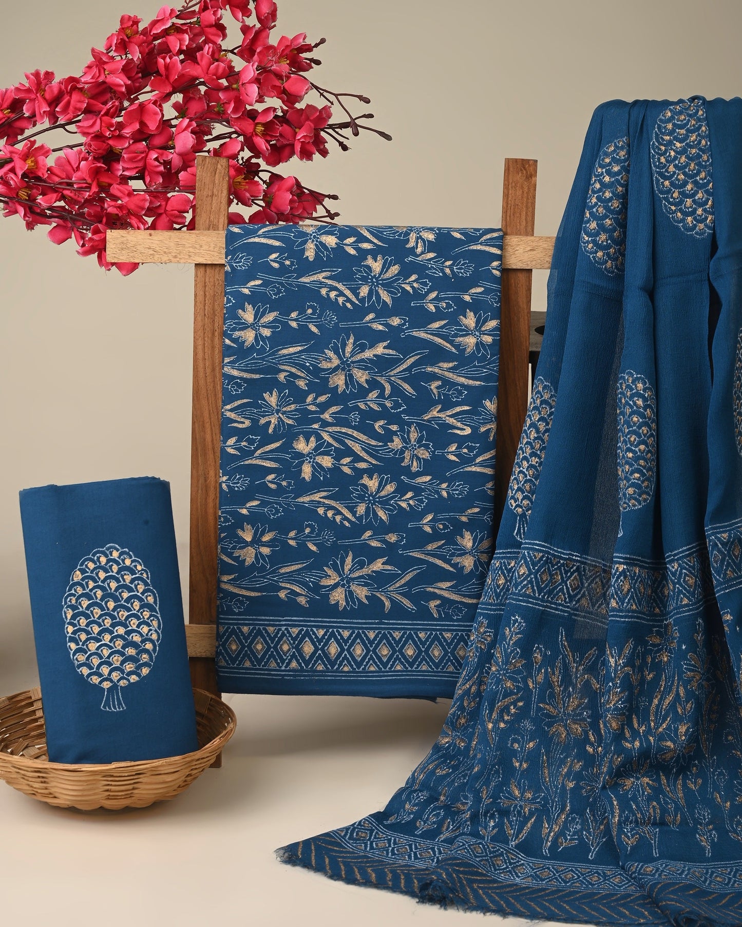 Cotton Suit with Chiffon Dupatta